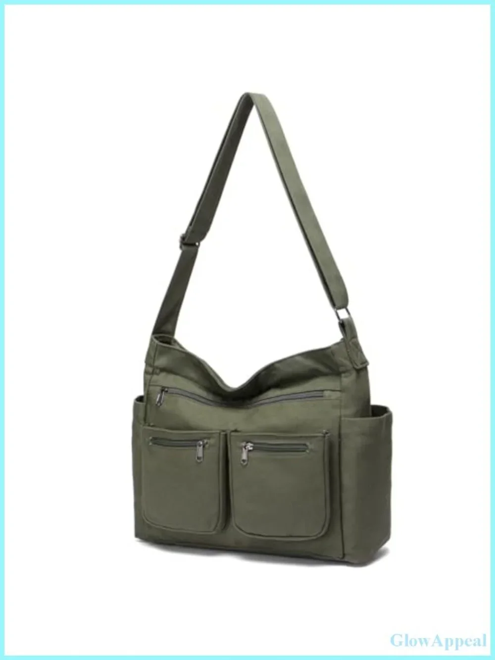 Large Canvas Tote Crossbody Shoulder Bag for Work, Travel, Laptop Purse